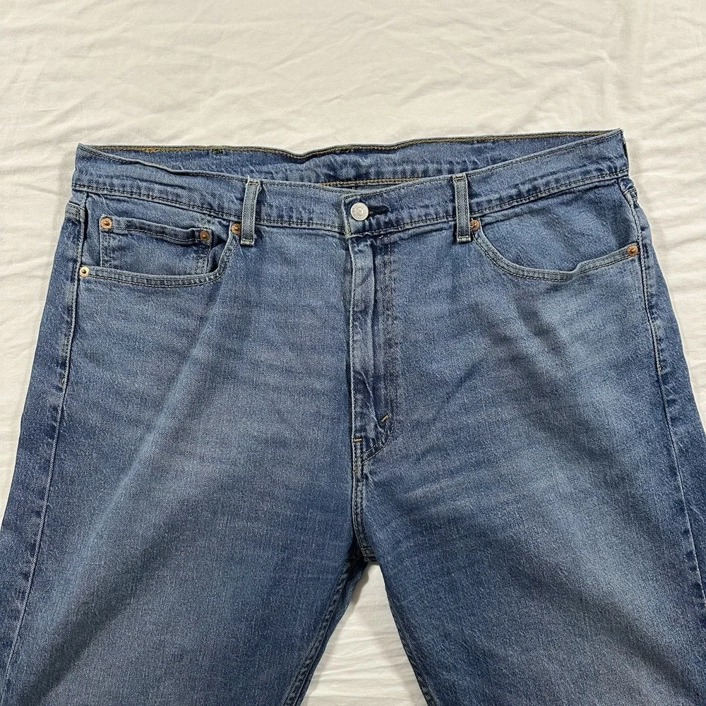 Levis 505 Jeans Mens 40x30 Blue Regular Fit Straight Leg Medium Wash Denim Faded